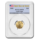 2020 1/4 oz Gold American Eagle MS-70 PCGS (First Day of Issue) 2020 1/4 oz Gold American Eagle MS-70 PCGS (First Day of Issue)